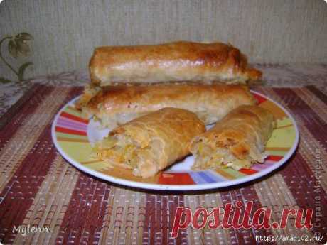 Трубочки с капустной начинкой.
