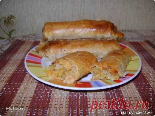 Трубочки с капустной начинкой.