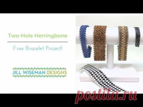 Two-Hole Herringbone Bracelet - FREE project!