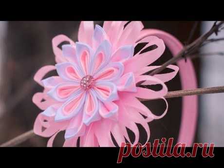 Цветы Канзаши Мастер Класс / DIY Kanzashi - YouTube