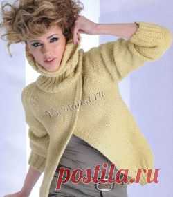 Пуловер с воротником и отдельно связанными полочками