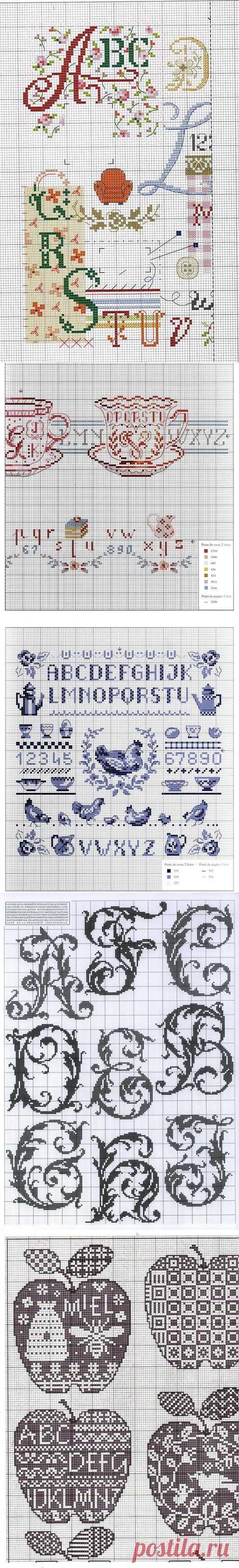 Алфавиты крестиком в коллекцию.