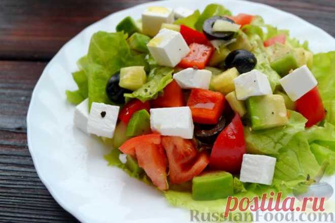 Рецепт: Греческий салат с авокадо на RussianFood.com