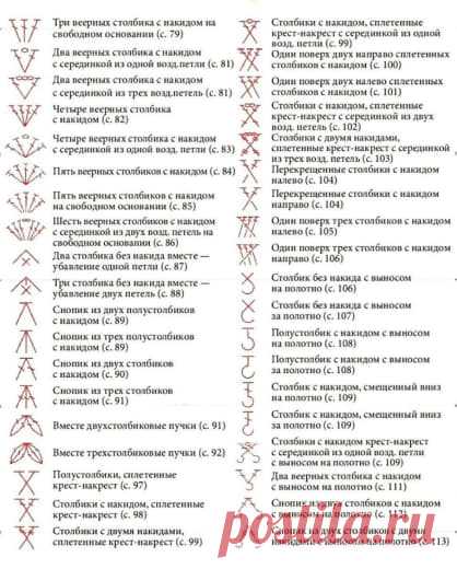 Любителям и начинающим вязальщицам крючка условные обозначения и расшифровка. #вязание  • #шпаргалка  лаванда вышивка