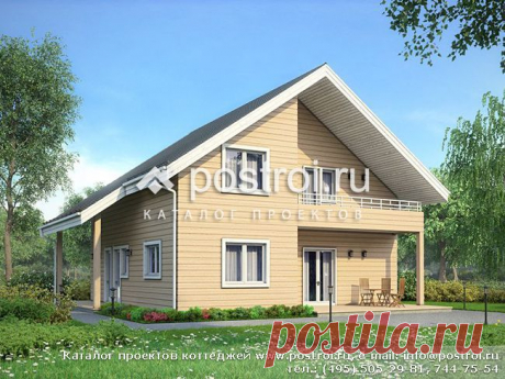 Простой дом из дерева, проекты, чертежи № U-157-1D