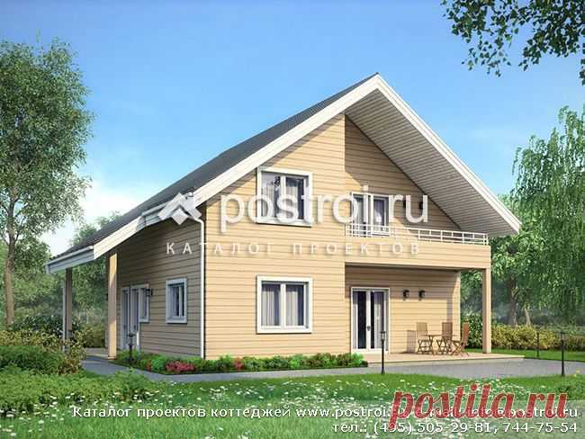 Простой дом из дерева, проекты, чертежи № U-157-1D