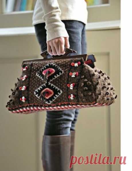 Вязаная сумка Gladstone Вязаная спицами сумка Gladstone с описанием работы на русском языке.
