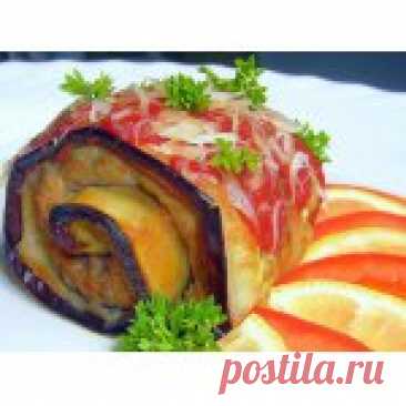 Баклажановые рулетики с цыпленком Кулинарный рецепт