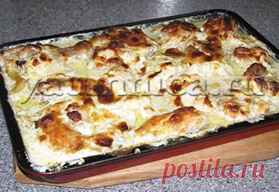 Рецепт вкусной курицы с картошкой