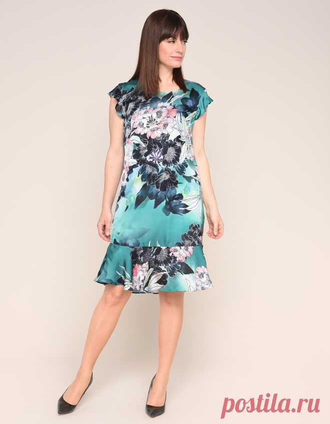 Kleid mit Volants und Blumendruck | Steilmann | ADLER Mode Onlineshop