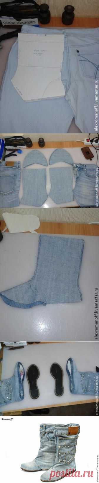 Как сделать обувь из джинсов - Ярмарка Мастеров - ручная работа, handmade