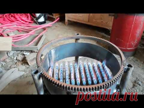 Печь из газовой колонки для хозяйства.