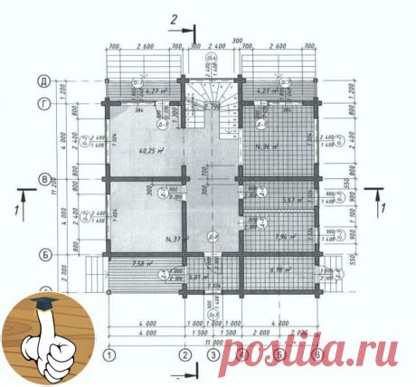 Двyxэтажный дом из бpуса с уютной мансардой, террасой и балконом.