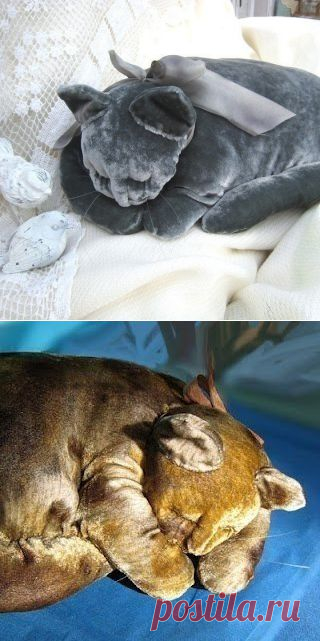 Мягкая подушка "спящий кот" | Своими руками