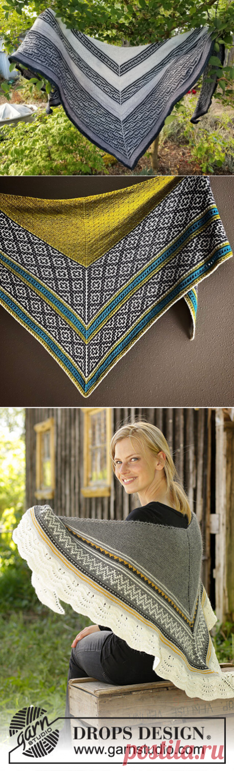 Моя "голубая мечта" - шаль ленивым жаккардом (15 фото с описаниями и без для вдохновения) | Клубок Шоу | Яндекс Дзен