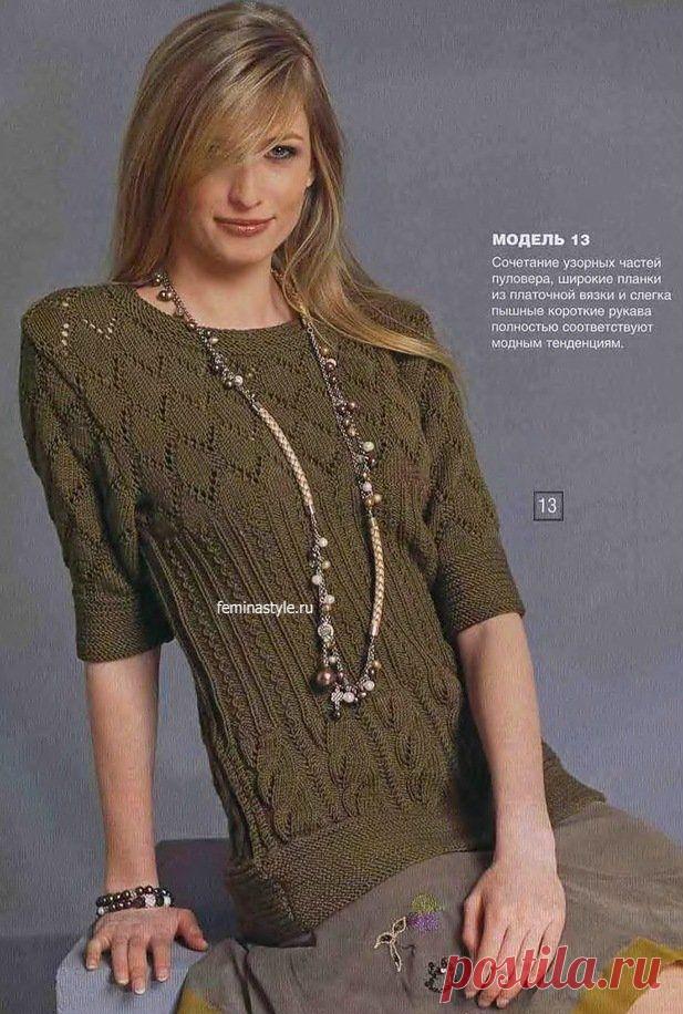 Узорчатый пуловер связанный спицами / Рукоделие / Домоводство / Женские секреты / Женский стиль