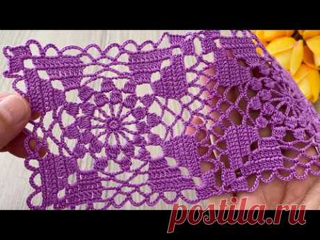 CROCHET NEW DESIGN Square Motif Runner, Blouse, Shawl Pattern @crochetlovee