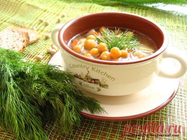 Куриный суп с нутом и укропом