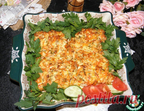 Рыба под крабовой шубой