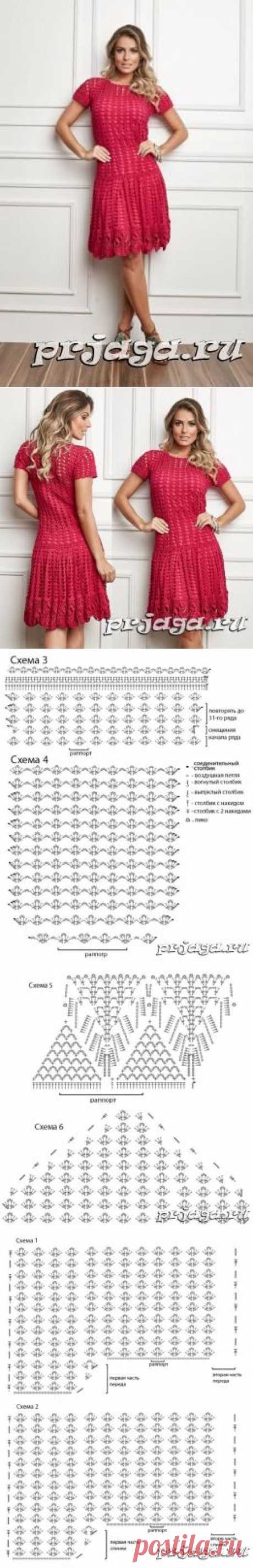 Ажурное платье «Спелая ягодка» крючком