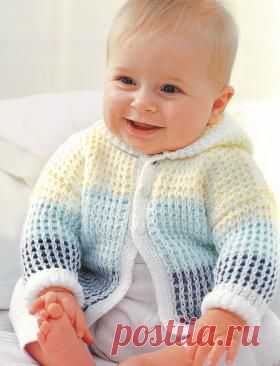 Детский цветной кардиган спицами с капюшоном на knitweek.ru