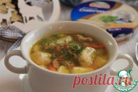 Курино-овощной суп с сырными галушками