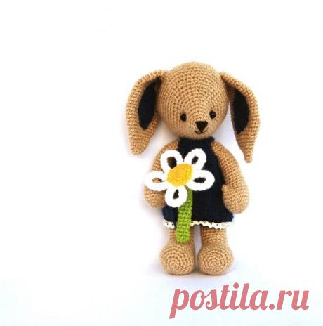 bunny crocheted bunny stuffed beige rabbit with от crochAndi