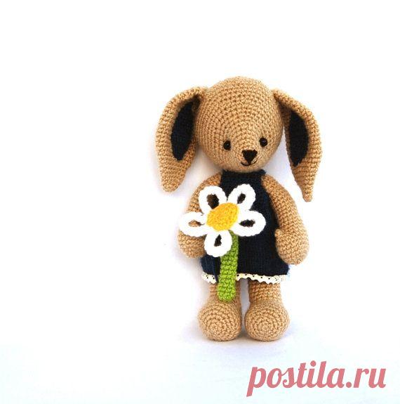 bunny crocheted bunny stuffed beige rabbit with от crochAndi
