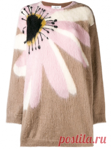 ShopValentino floral intarsia jumper with Express Delivery - Farfetch