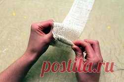 Цветы из мешковины