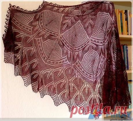 Шаль спицами