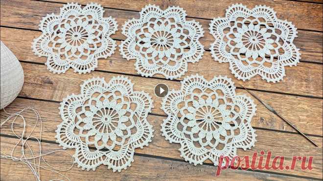 АЖУРНЫЙ МОТИВ мастер-класс ПРОСТОЕ ВЯЗАНИЕ КРЮЧКОМ  How to crochet easy Crochet motif Урок вязания крючком ажурного круглого мотива салфетку.@Уроки ВЯЗАНИЯ Литке Татьяны @Уроки ВЯЗАНИЯ для начинающих #Crochet #вязаниекрючком #мотивыкрюч...