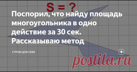 Поспорил, что найду площадь многоугольника в одно действие за 30 сек. Рассказываю метод Объясняю, как быстро и точно найти площадь многоугольника изображенного на тетрадном листе в клетку