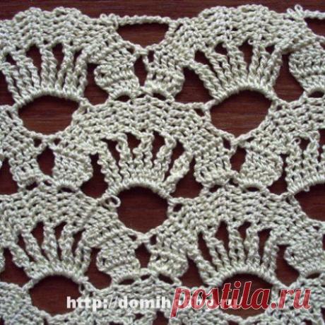 УЗОР ВЯЗАНИЯ КРЮЧКОМ С ЭЛЕМЕНТАМИ БРЮГГСКОГО КРУЖЕВА