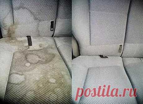 Средство для чистки мебели и салона авто своими руками 
 
Отличное средство для чистки мебели и пятен в салоне автомобиля, а также очистки домашней мебели! Натуральная химия - делаем своими руками! 
 
Ингредиенты: 
 
1 чашка Жидкого мыла 
1 чашка уксуса 
1 чашка Боржоми(или Есентуков или Архыза.) 
Бутылка с распылителем 
Щетка 
 
Очистить поверхность кресел от мусора и грязи: 
 
Ингредиенты немного перемешать в бутылке. 
Распылить состав на загрязненные поверхности и оставить на 5-10 мин. Затем