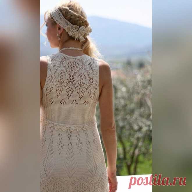 Невероятно нежное платье спицами!👒💕 Уровень сложно! | Блог по вязанию! 100 петелек 🌿 | Дзен