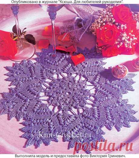 Салфетка с &quot;шишечками&quot;, крючком. Схема. / knit-crochet.ru