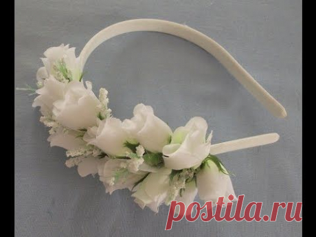Faça voce mesma: tiara com flores na lateral
