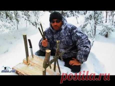 Петля - ловушка на зайца (живоловушка подъемная/переставляемая). Как сделать и установить зимой. - Clip.FAIL