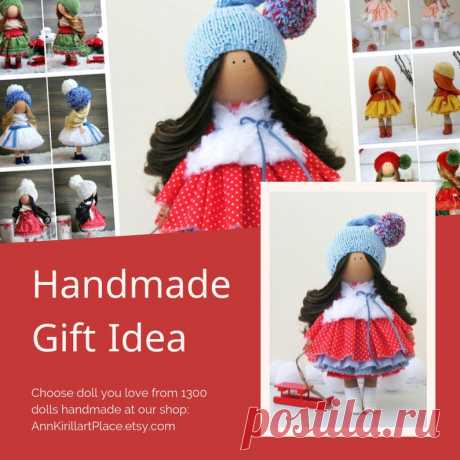 Christmas Tilda Doll Handmade New Year Gift Doll Home | Etsy