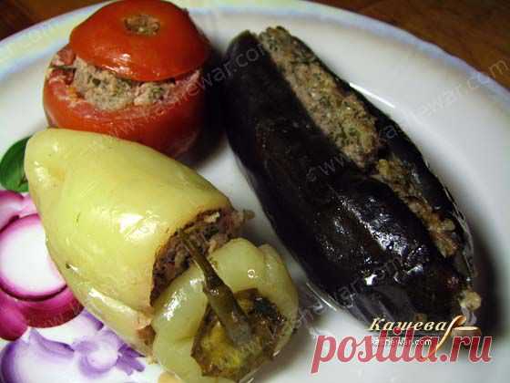 Долма из баклажанов, помидоров и перцев рецепт с фото | Азербайджанская кухня | Кашевар