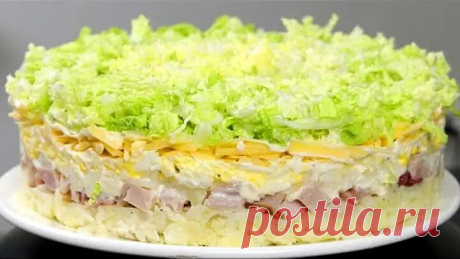 Вкусный слоёный салат с курицей на Новый год!