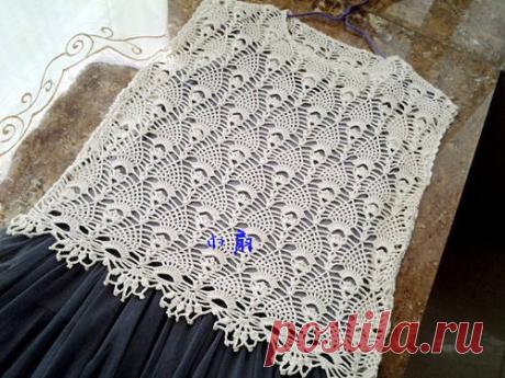 Ананасовые модели крючком. Схема летнего топа крючком | Домоводство для всей семьи.