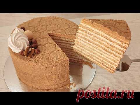 торт МЕДОВИК! идеальный рецепт! Коржи всегда РОВНЫЕ, не сжимаются при выпекании! тает во рту!