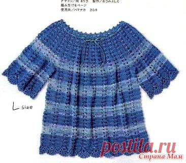 Летние кофточка и туника с круглой кокеткой по одной схеме. Крючок. - ВЯЗАНАЯ МОДА+ ДЛЯ НЕМОДЕЛЬНЫХ ДАМ - Страна Мам