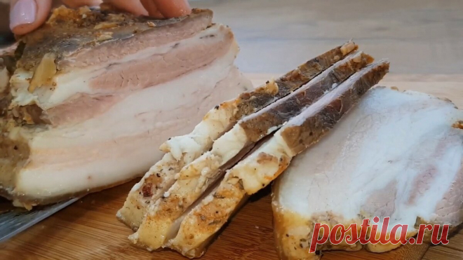 Грудинка закусочная с черносливом и луковой шелухой за 1 час