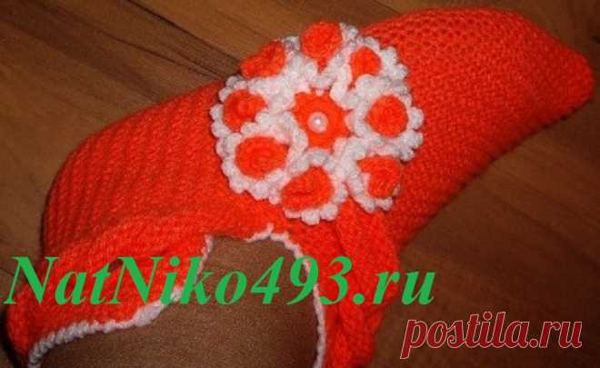 Петелька за петельку — Тапочки — следки с косой из петель