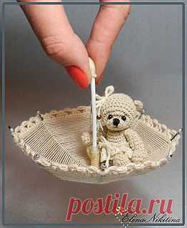 HandMade ElenaNikitina: мишка с зонтиком