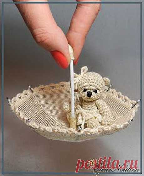 HandMade ElenaNikitina: мишка с зонтиком