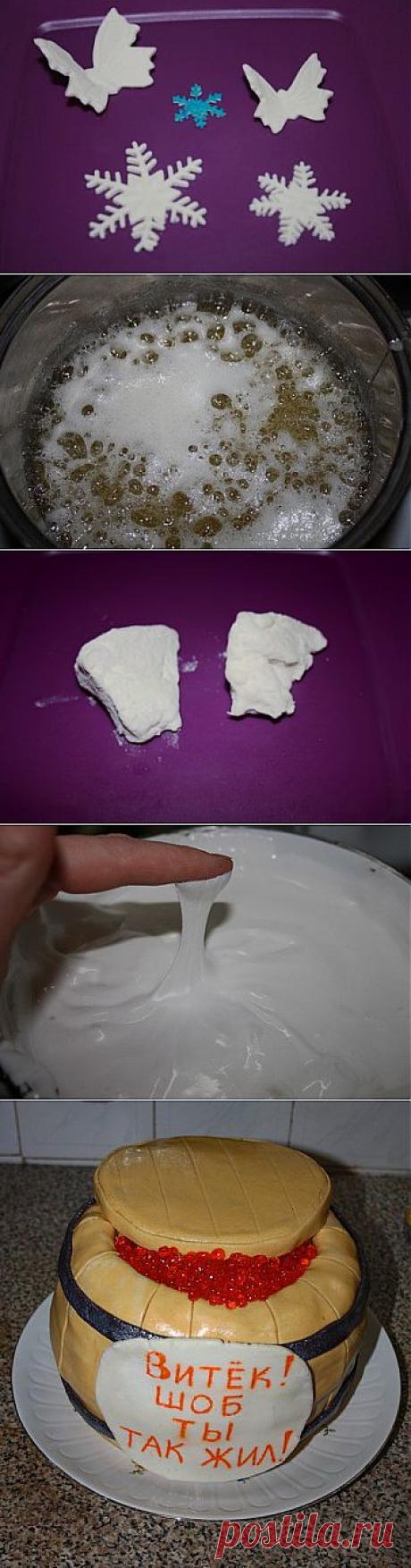 Маршмеллоу своими руками и белоснежная мастика из них : Мастика, марципан, кремы